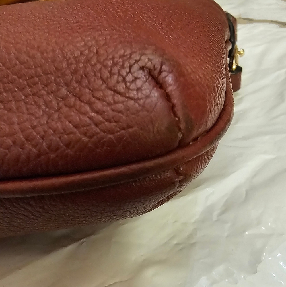 Coach Polly Pebbeled Grain Leather Crossbody in Maroon EUC - Picture 9 of 16